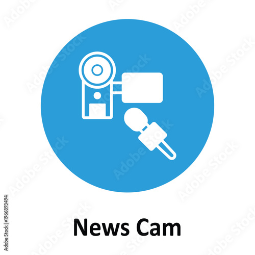 News Cam Vector icon which can easily modify or edit