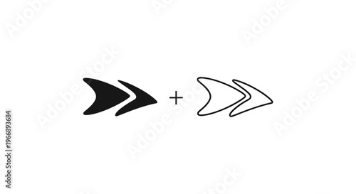 black and white arrows combination Vector