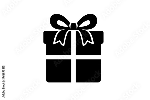Gift box icon with ribbon bow