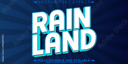 Rainy editable text effect, editable water and wet text style