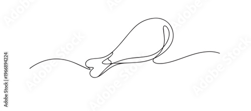 single line chicken drumstick.continuous line drawing of chicken thigh and drumstick.meat ingredient concept.one line vector illustration.