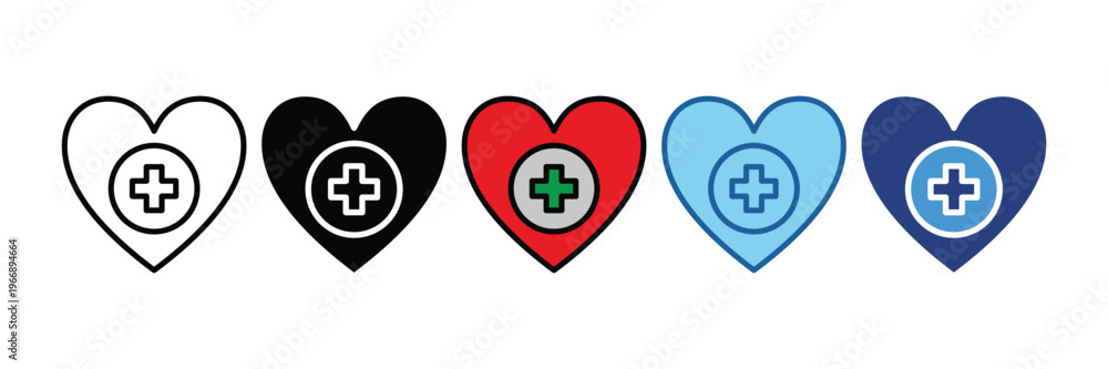 Obraz premium Health Icon Set Multiple Style Collection