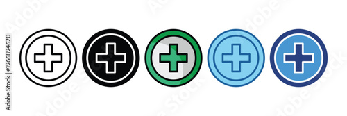 Cross  Icon Set Multiple Style Collection