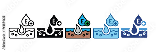 Vitamin  Icon Set Multiple Style Collection