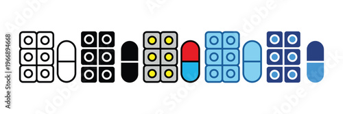 Medicine  Icon Set Multiple Style Collection