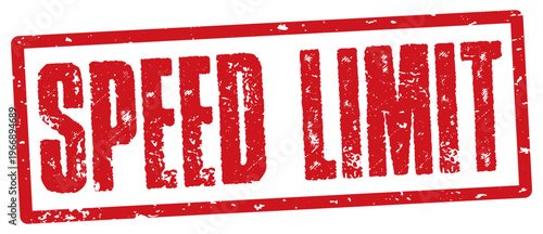 Speed limit red rubber stamp
