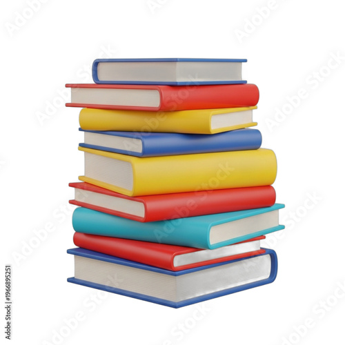 Vibrant stack of academic textbooks symbolizing education, continuous learning, and intellectual growth