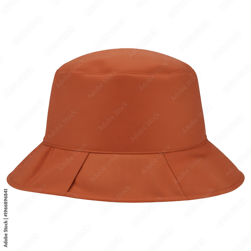 Fototapeta premium Orange stylish bucket hat for sun protection isolated on transparent background