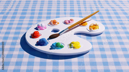 Art Palette and Paintbrush