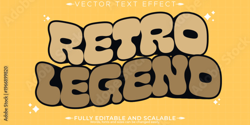 Retro sticker text effect, editable 70s and 80s text style
