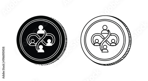 a couple of badges with a chess piece design Vector