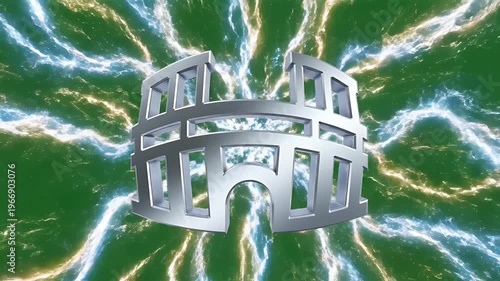 Abstract Graphic with Energy Effects on a Green Background