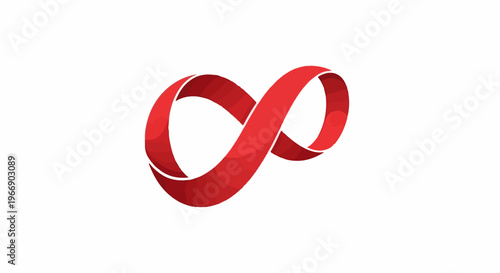 Red infinity symbol with subtle gradient on white background