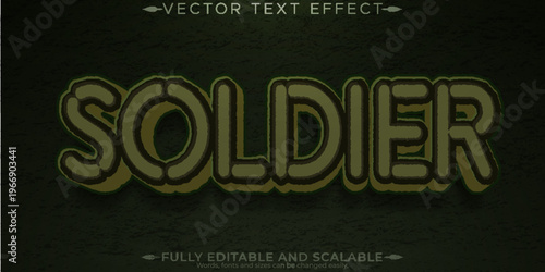 Soldier camo editable text effect, editable army and war text style
