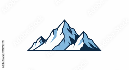 Stylized mountain peaks with snow and shadow accents