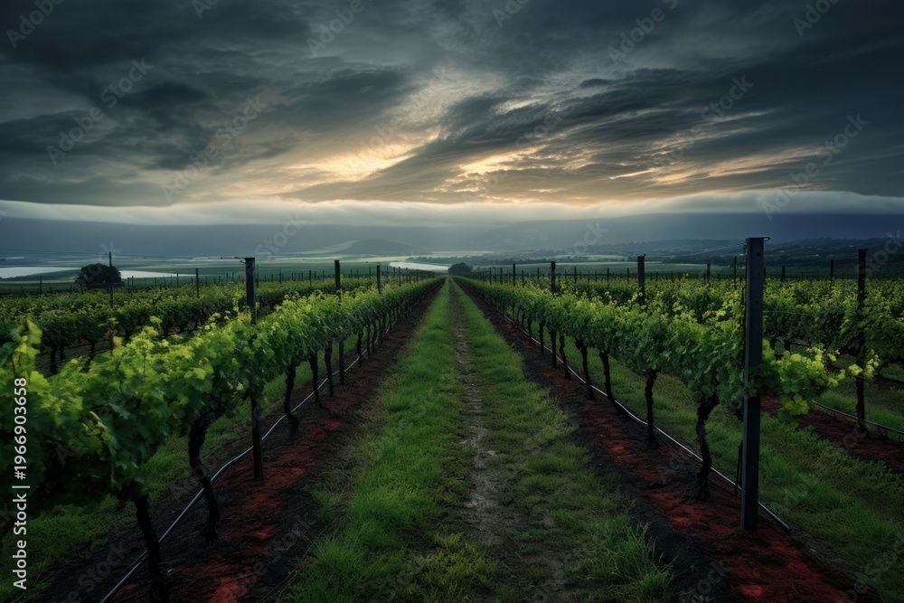 Fototapeta premium Wine vineyard outdoors nature cloud.