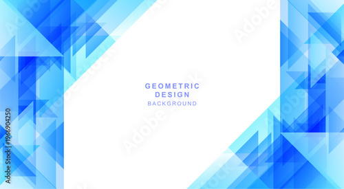 青色の三角形で構成した幾何学的な背景素材