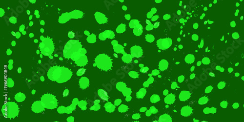Microscopic view of fluorescent stained bacteria in a liquid medium Vector