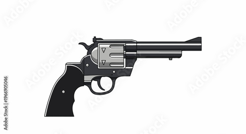 Vintage revolver with a dark grip and silver cylinder