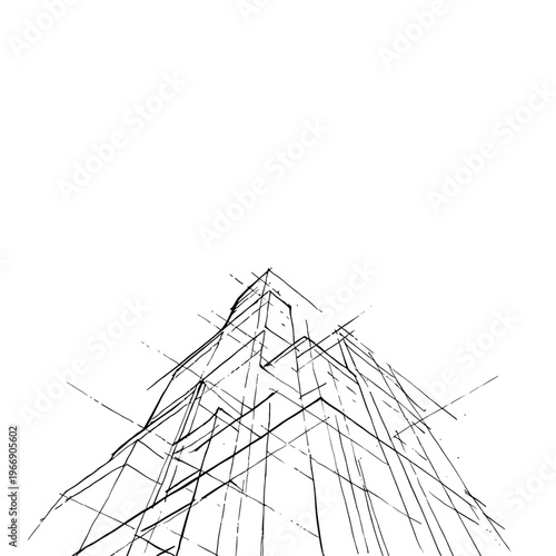 Monolithic Concrete Grid Pattern in Brutalist Architecture