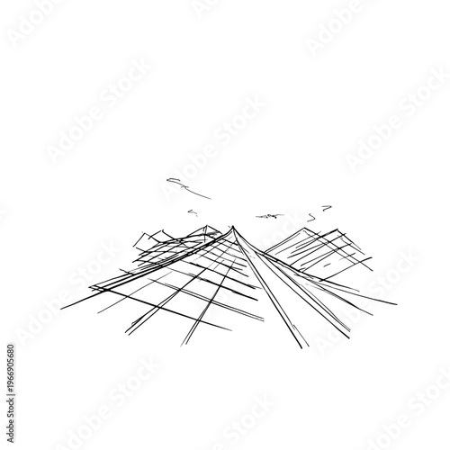 Monolithic Concrete Grid Pattern in Brutalist Architecture