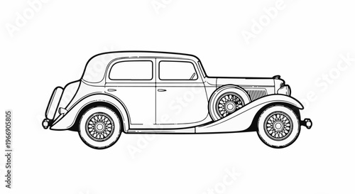 Classic vintage sedan, a timeless automotive design