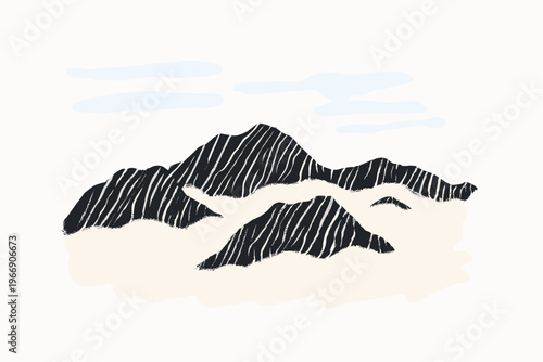 Multilayered Paper Cut Topographic Map Depth Illustration