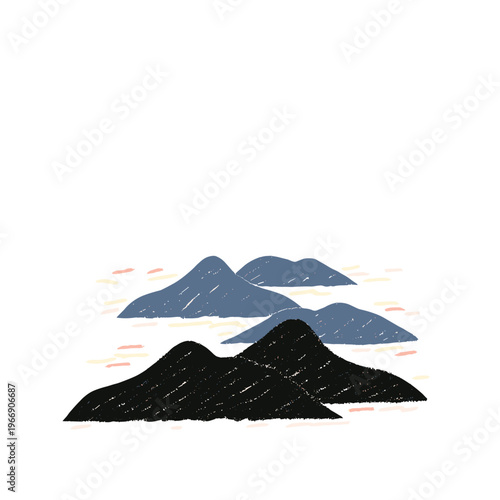 Multilayered Paper Cut Topographic Map Depth Illustration