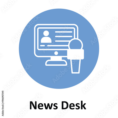  News Desk Vector icon which can easily modify or edit