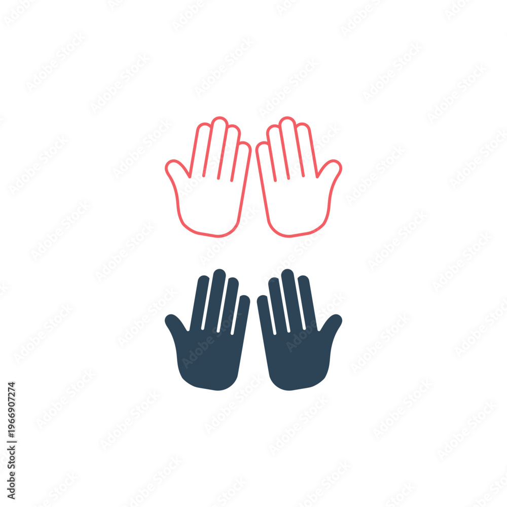 Fototapeta premium Folded Hands vector icons set illustration.