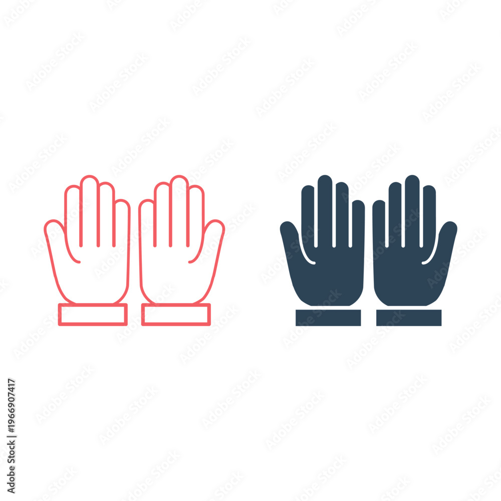 Obraz premium Folded Hands vector icons set illustration.