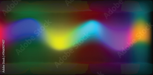 Abstract Neon Gradient Light Waves Background with Blurred Holographic Glow and Vibrant Futuristic Color Spectrum.
