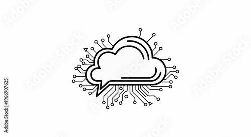 A stylized cloud icon with embedded circuitry, suggesting digital connectivity