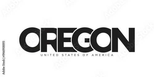 Oregon, USA typography slogan design. America logo with graphic city lettering for print and web.