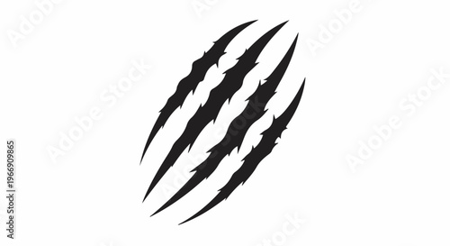 Black claw marks on a white background, resembling a scratch