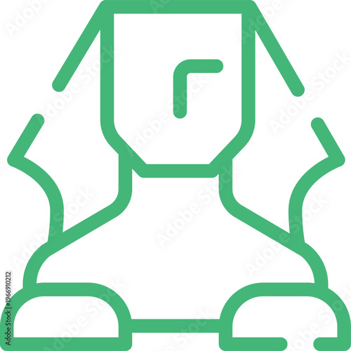 Minimalistic Rounded Stroke Great Sphinx of Giza Icon