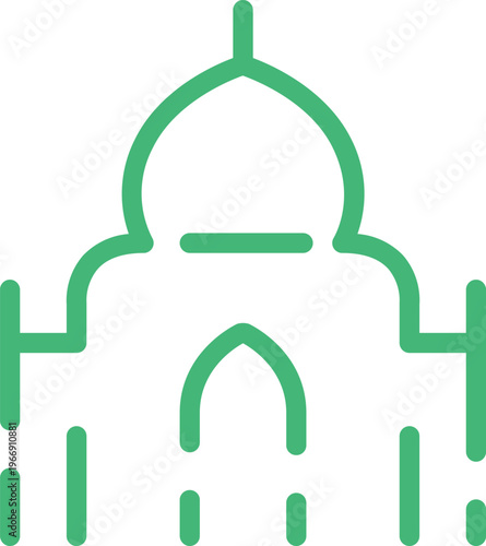 Minimalistic Rounded Stroke Taj Mahal Icon