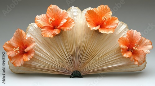 Hibiscus flowers gracefully adorn an open book, creating a blend of nature and literature