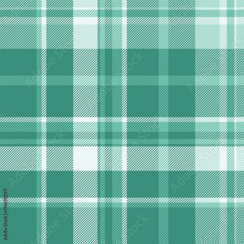 Scratched vector texture plaid, pyjamas background textile check. Harvest pattern fabric tartan seamless in teal and white colors.