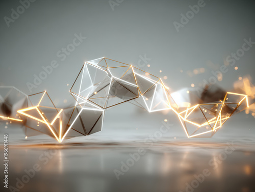 Geometric Wireframe Light Art