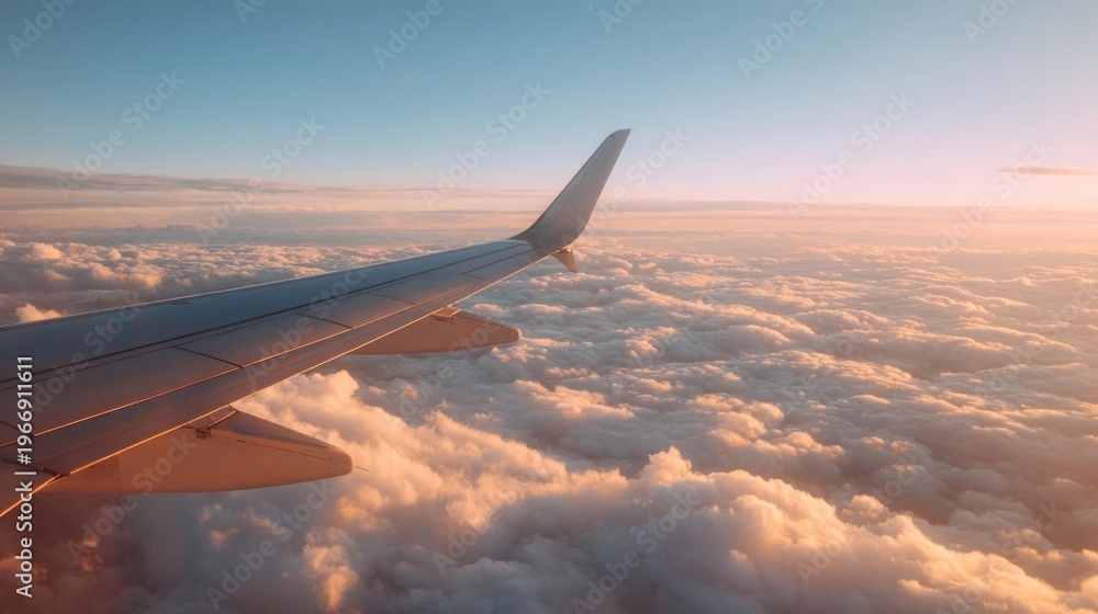 Obraz premium Serene flight above clouds