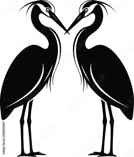 Collection of Black Vector Silhouettes Featuring Professional Male and Female Business People and Corporate Employees in Various Standing Poses Isolated on a White Background