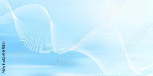 Blue and white blended lines whit blue and white gradient mesh background nice for wallpaper, banner, card