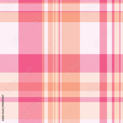 Sketching tartan check textile, white seamless fabric vector. Free texture background plaid pattern in red and white colors.