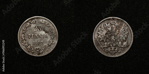 antique silver coin 25 pence