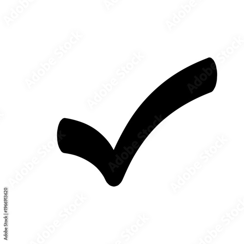 Black checkmark icon representing approval, completion, and correctness
