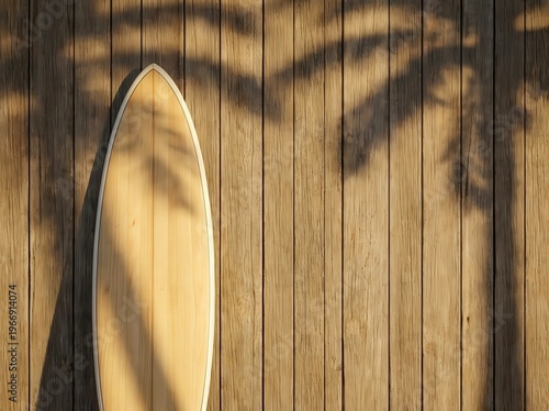 Elevate Surf Designs with this Tropical Shadow Surfboard Mockup