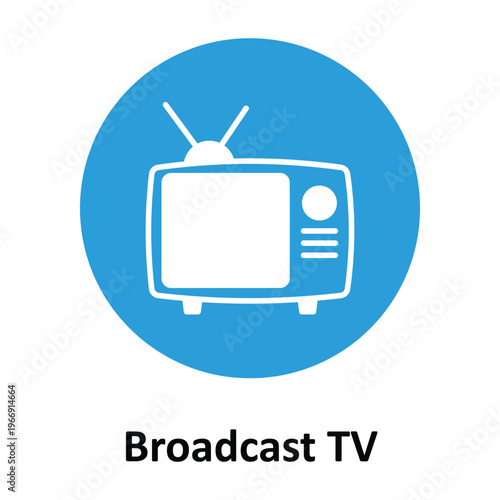 Broadcast TV Vector icon which can easily modify or edit