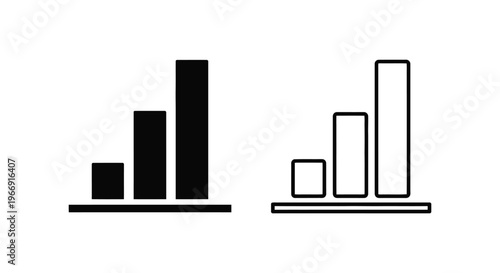 a pair of bar graphs in black and white Vector