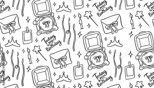 Birthday gift box vector illustration with today is birthday text